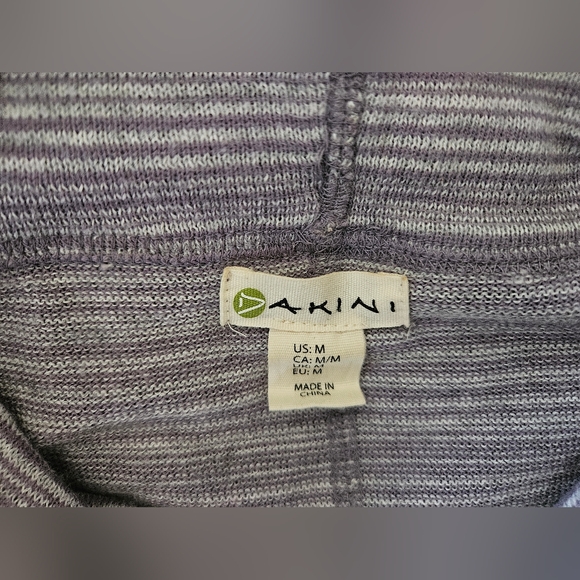 Akini Purple Grey Wool Blend Funnel Neck Drawstring Long Sleeve Sweater Size M - Picture 5 of 11